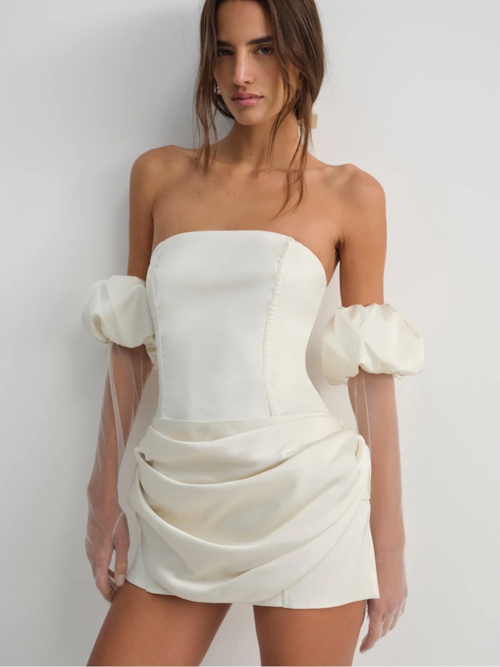NWT For Love and Lemons Serena Mini Dress in Cream - Picture 2 of 13